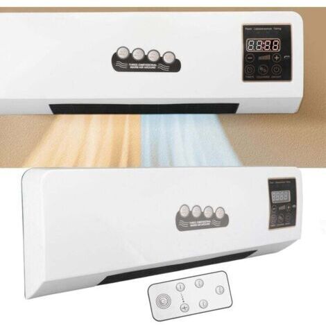 Chauffage électrique mural portable, compact et doté de commandes tactiles, utilisable pour l'eau chaude et l'eau froide, idéal pour les salles de bains ou les chambres.
