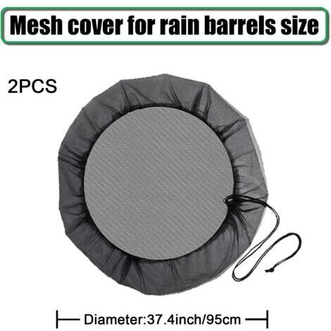 Filet de protection pour réservoir de récupération d'eau de pluie en 2 pièces Ø 95 cm, filet de protection réglable, filet de protection pour seau d'eau de pluie, tissu imperméable de haute qualité, h (1/4)