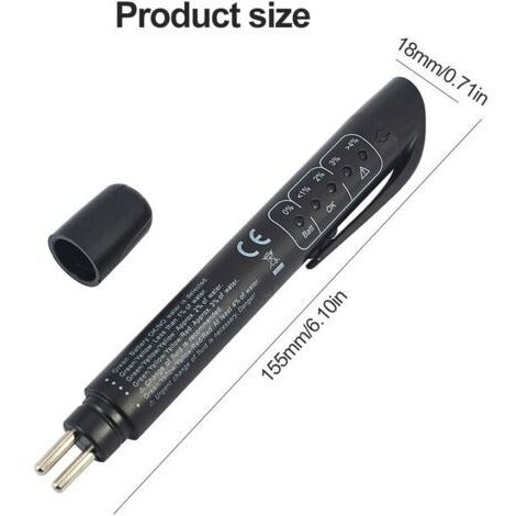 Testeur de liquide de frein, testeur de liquide de frein automobile, stylo testeur de liquide de frein, testeur de liquide de frein numérique, outil de test automobile à 5 indicateurs LED, convient au (1/4)