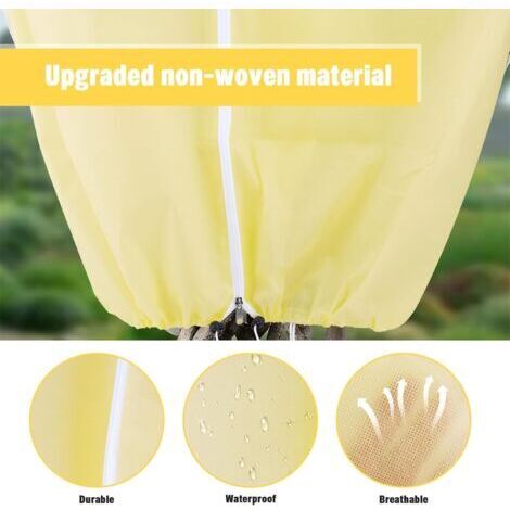 Housse de protection hivernale pour plantes d'extérieur, 120 x 180 cm, housse de protection contre le gel en 2 pièces, housse pour plantes, housse de protection hivernale réutilisable avec cordon de s (1/3)