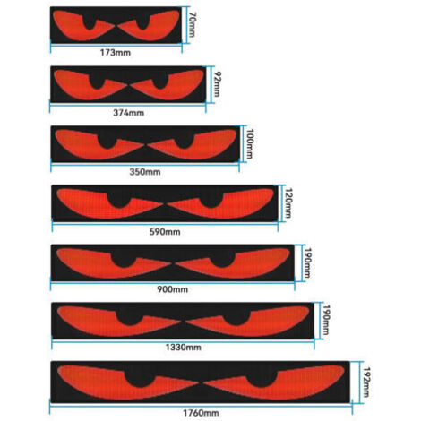 Autocollant lumineux dynamique pour lunette arrière de voiture, écran LED flexible, motif œil de diable, 70 x 173 mm