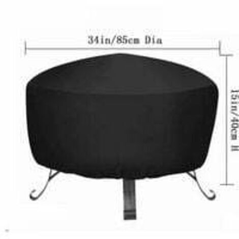 Housse de protection pour foyers extérieurs de 85 cm de diamètre et 40 cm de hauteur. Imperméable, résistante aux UV et aux déchirures. Fabriquée en tissu Oxford 210D. (1/4)