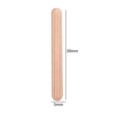50 tiges rondes en bois massif - 5x30mm, adaptées au bricolage et au travail du bois. (1/4)