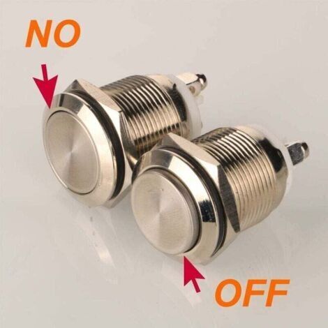 Deux interrupteurs à bouton-poussoir verrouillables, 19 mm, 5 A, 12 V/24 V/125 V/250 V, étanches, en acier inoxydable, à tirer vers le haut.