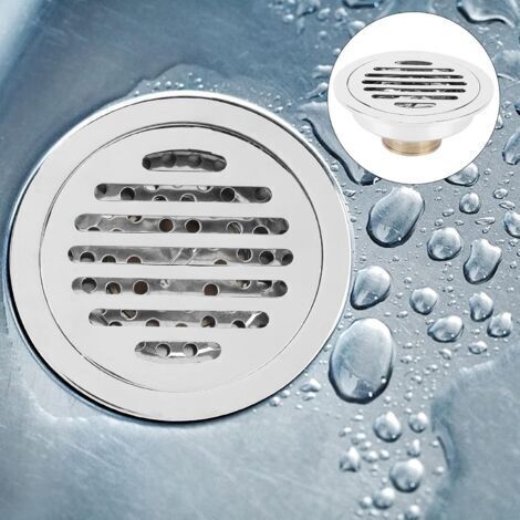 Siphon de douche, bonde de sol ronde pour salle de bain et siphon de sol désodorisant, accessoires de salle de bain, 10 cm (1/3)
