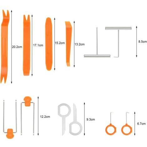 Outils de démontage des panneaux intérieurs, kit de 12 outils en plastique pour le démontage des panneaux de porte de voiture, outils de démontage et de fixation des autoradios/consoles audio, outils (1/4)