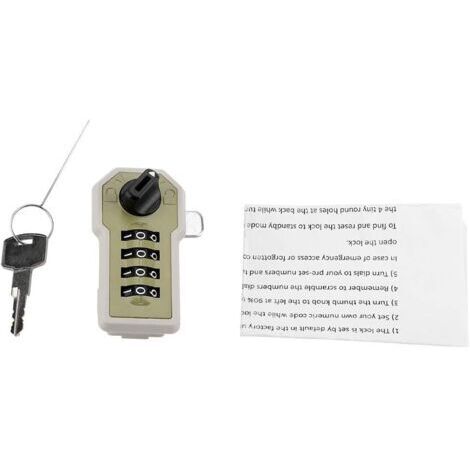 Serrure à combinaison mécanique avec poignée, serrure de porte sans clé en alliage zinc-argent, avec clavier à levier et mot de passe, adaptée aux portes extérieures (4)