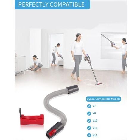 Accessoires de rechange pour les aspirateurs Dyson V15, V11, V10, V8 et V7, comprenant une buse flexible, un tuyau d'extension et un interrupteur de verrouillage. (1/3)