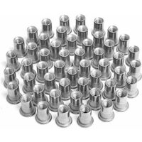 100 pièces Écrou à Sertir M4 M5 M6 M8, Écrous de Rivet Insert Fileté, Écrous à Sertir en Acier Inoxydable, Utilisé pour Réparer l'artisanat de Décoration de Meubles