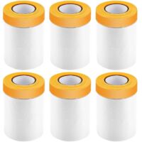 Bache de Protection Peinture, 6PCS Bache Peinture, Plastique Protection Peinture, Protection Sol Peinture, Film de Masquage avec Scotch Convient pour Meubles Anti Poussière Protection
