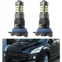 Lot de 2 ampoules LED DRL feux de circulation diurnes pour Peugeot 3008 5008 2009 -2016 HP24W Valeo 13625 6216F6 G4 Xenon Blanc Canbus LED DLR City Lamp