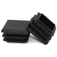 Lot de 20 embouts en plastique noir pour tubes carrés de 25 x 25 mm - en polyéthylène