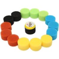 Kit de polissage pour voiture Pulidora Auto : disques de polissage de 50 mm (2 pouces), tapis de polissage, outils et cire de polissage. Contenu : 16 pièces.