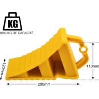 Un ensemble de 4 butées de roues en plastique avec poignées, convenant aux voitures, remorques, camping-cars et caravanes.