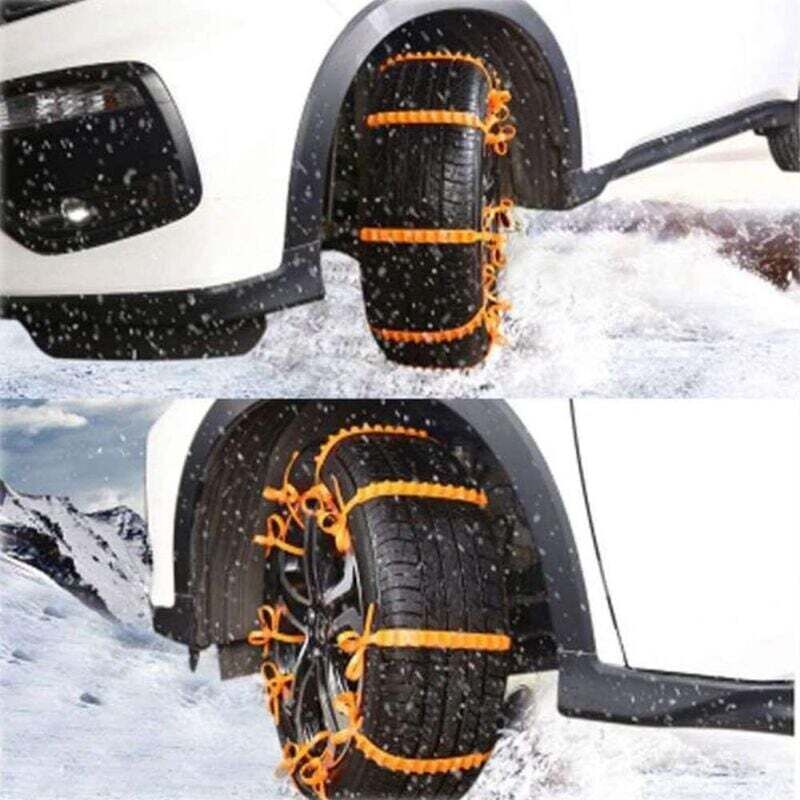 CCLIFE Chaînes à Neige TPU 6 Pièces – Pour Pneus 175-275 Mm | Haute Qualité, Pointes Antidérapantes | Kit Complet + Accessoires Voiture/SUV