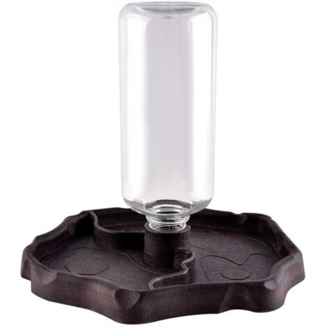 Distributeur d'eau pour Reptile, Abreuvoir Tortue, Mangeoire Gamelle Tortue Terrestre Distributeur 2 en 1 de Nourriture Anti Debordement Plastique Bol Accessoire - Brun (1/5)