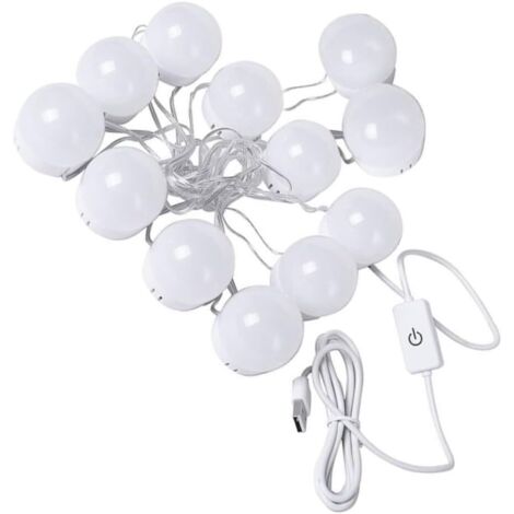 1 jeu d'ampoules devant le miroir, lumière LED pour miroir de maquillage, lumières LED pour miroir, ampoule USB, ampoule LED pour miroir de maquillage, coiffeuse, spot blanc (1/5)