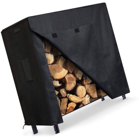 Rangement pour bois de chauffage, support à bois de chauffage extérieur de 1,2 m avec couvercle, comprend des barreaux épais et élargis, un support à bûches robuste, facile à assembler, 48 x 24 x 42 p (1/5)