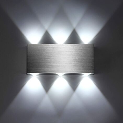 Applique murale LED 6 W, applique murale d'intérieur carrée moderne en aluminium, éclairage décoratif pour chambre, bureau, chevet, couloir, salon, bar d'hôtel, blanc froid [Classe énergétique A++], a (1/5)