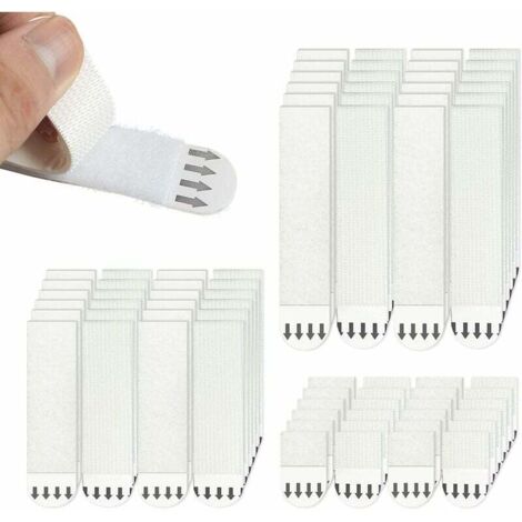 Bandes de suspension pour tableaux, 36 pièces, crochets pour tableaux S/M/L sans perçage, bandes autocollantes pour suspendre cadres et décorations de Noël sans les abîmer (blanc) (1/5)