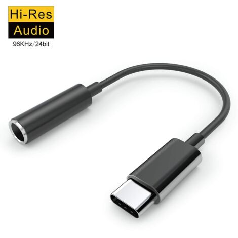 Adaptateur pour casque USB C, USB C vers prise de type C vers adaptateur jack Aux 3,5 mm avec chipset DAC Compatible avec iPad Pro 2018, Pixel 3/2 XL, HTC U11 / U12 +, Huawei P20 Pro / Mate 20 Pro / P (1/5)