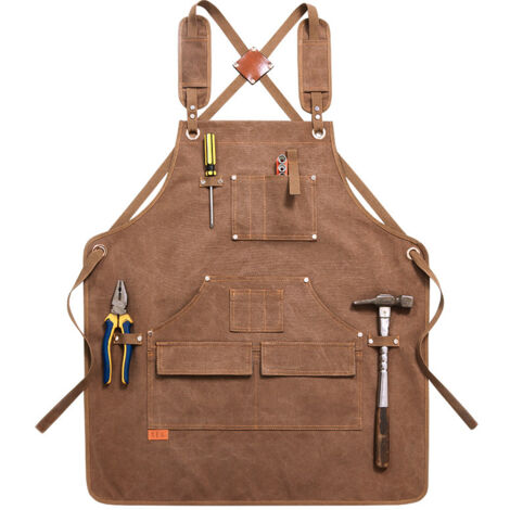 Tablier en toile super épaisse, poche multifonctionnelle, cuisine, manucure, uniforme de nettoyage, travail du bois, mécanique, ferme, ranch, tablier de protection (1/5)