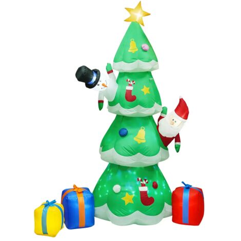 Autres décorations de Noël, Sapin de Noël gonflable à LED, Décorations de sapin de Noël, Décorations de Noël, Jardin, Patio, Terrasse, Cour, Intérieur et Extérieur, 250 cm (1/5)