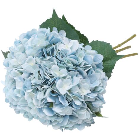 Fleurs Artificielles, Hortensias artificiels, Fausses hortensias têtes de Fleurs avec des tiges pour Les Bouquets de mariée de Mariage Arrangement Floral la Maison Bleu (1/5)