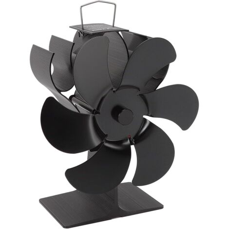 Ventilateur de poêle écologique à 6 pales, en alliage d'aluminium, silencieux, démarrage automatique, vitesse du vent de 1 400 tr/min, résistant aux hautes températures. (1/5)