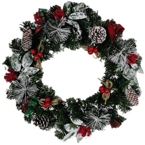 Couronne d'automne de 40 cm pour porte d'entrée, couronne d'automne artificielle avec pommes de pin et baies, décoration d'automne de Noël pour intérieur et extérieur, mur, fenêtre (1/5)