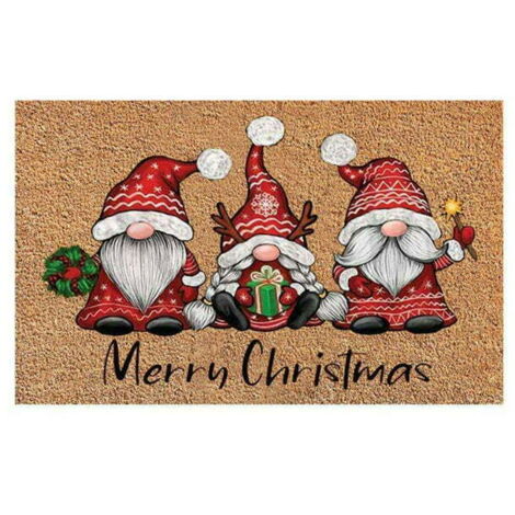 Paillasson Gnome de Noël, Paillasson de bienvenue Joyeux Noël, Paillasson 40x60cm (1/5)