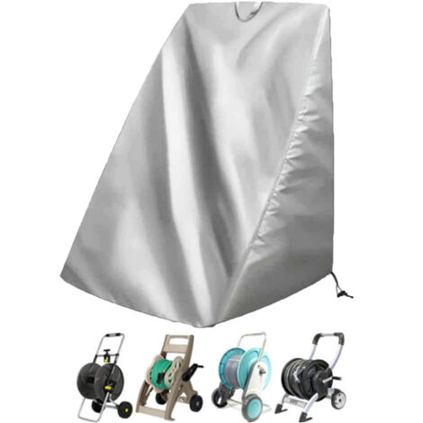 Housse de dévidoir de tuyau d'arrosage, housse de support de tuyau d'extérieur, manteau de chariot de tuyau imperméable, bouclier de dévidoir de tuyau anti-poussière, couvercle de dévidoir de tuyau (1/4)