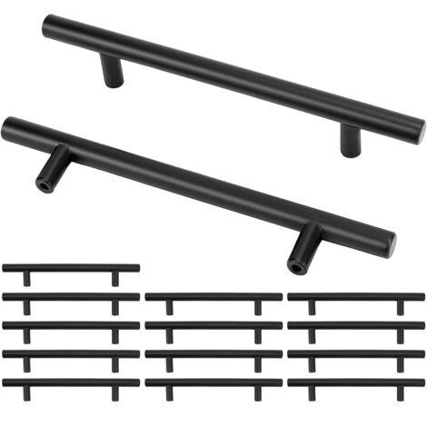 Lot de 15 Poignee de Meuble Cuisine,Poignée Meuble en Acier Inoxydable, Poignet de Porte Cuisine Noire Entraxe 128 mm , pour Armoire Tiroir(Avec Vis) (1/5)