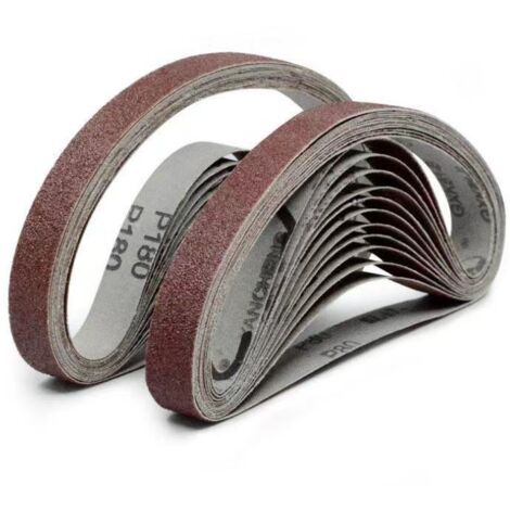 Lot de 20 bandes abrasives de 15mm x 452mm,Grain 60 En oxyde d'aluminium - Pour le travail du bois, le polissage du métal, l'aiguiseur de couteaux (1/4)