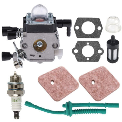 Carburateur pour Stihl Débroussailleuse FS38 FS45 FS55, Kit de Carbu avec Joints, Tuyau, Bougie d'allumage, Filtre à Air et Filtres à Essence (1/5)