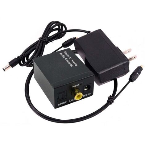 Convertisseur Audio numérique vers analogique Coaxial optique numérique Coaxial Toslink vers analogique Rca L/r convertisseur Audio amplificateur (1/5)