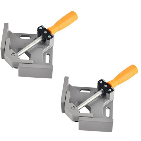 2 Pcs Serre Joint Angle 90 °, Etau D'angle Alliage d'Aluminium, Pince de Soudage d'angle avec mâchoire pivotante réglable, pour Outils Menuisier, Soudage de Charpentier (Gris) (1/5)