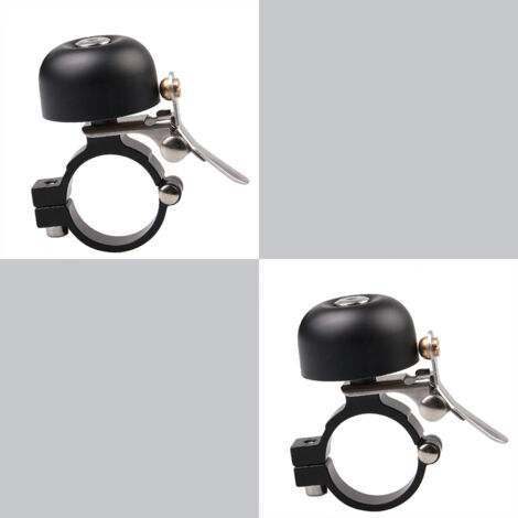 Lot 2 Sonnette de vélo Classique en Laiton avec Un Joli Son Fort - Accessoire de vélo pour Enfants et Adultes (noir) (1/5)