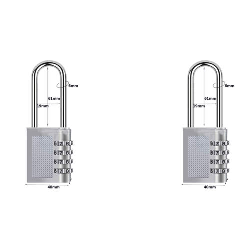[2 Pièces] 4-Digit Cadenas à Combinaison, Serrure Combinée Imperméabiliser, Métal étanche et Fermoir Combiné en Acier Plaqué (17B-L blanc électrique) (1/5)