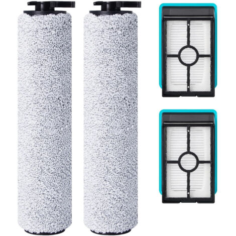 Rouleau de brosse de rechange et filtre HEPA pour Bissell CrossWave HF2/3845N/3831 Aspirateur Balai Laveur à Câble, 2 rouleaux de brosse + 2 filtres HEPA (1/5)