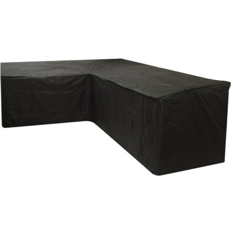 Housse de canapé de jardin en forme de L, imperméable, coupe-vent, anti-UV, tissu Oxford pour canapé d'angle en rotin, 20027082cm – Noir (1/5)