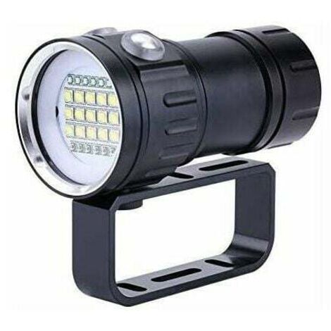 Lampe de plongée sous-marine  - IPX8 étanche - 18000LM - Résistante jusqu'à 80 mètres de profondeur - Idéale pour la photographie et la vidéo sous-marines