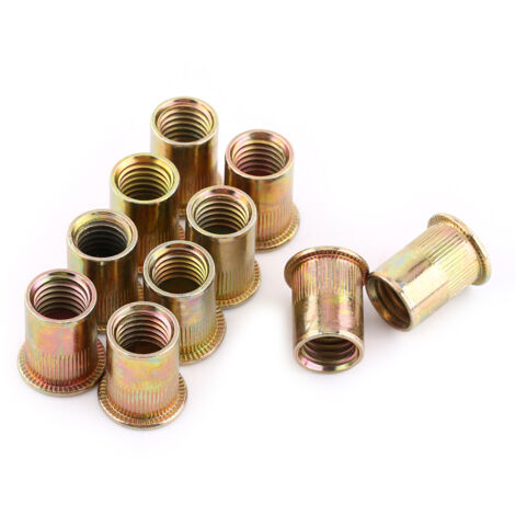 M3-M12 série tête plate grain vertical rivet écrou couleur acier au carbone zingué(M12x20pcs) (1/5)