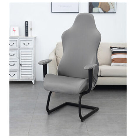 Housses de Chaise de Gaming,Housses de Chaise de Jeu Extensible 1 pièces,Housse de Chaise de Bureau avec Accoudoirs/Dossier de Chaise,Housse de Fauteuil Rotatif,Pas de Chaise,Light Gray (1/5)