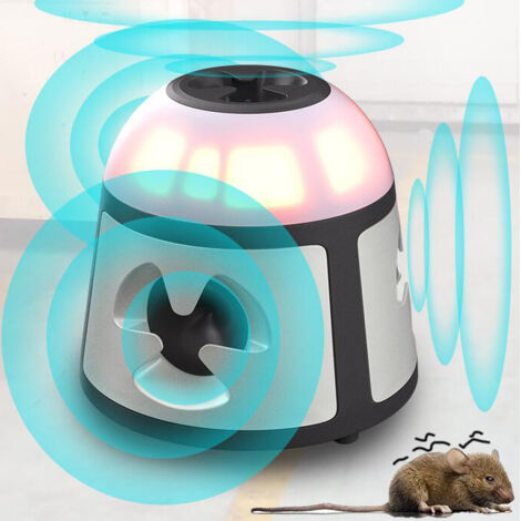 Répulsif à ultrasons 360° pour souris et rats - Répulsif à ultrasons avec prise lumineuse LED pour souris et rongeurs, protection intérieure et lutte antiparasitaire - Jardin (1/5)