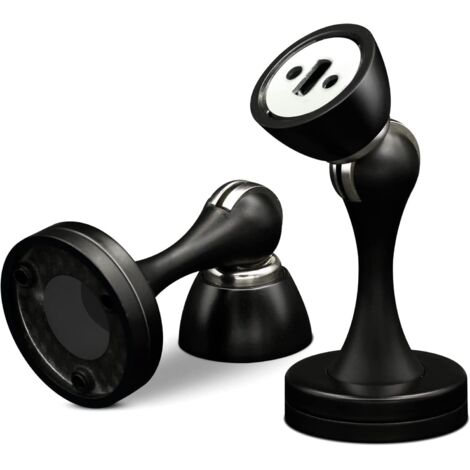 Lot de 2 butées de porte magnétiques en acier inoxydable - Noir - Résistantes - Pour plinthes, garder la porte ouverte (1/5)