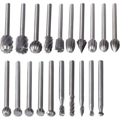 Minkurow – Lot de 20 fraises rotatives HSS 3mm – Longueur 39mm – Précision pour sculpture et gravure sur bois – Compatible Dremel (1/4)