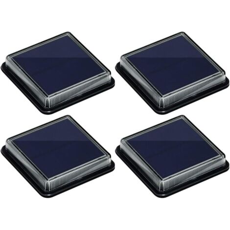 Lampe Solaire au Sol, Lumière Solaire Jardin IP68 étanche éclairage Solaire avec Auto On/Off Lampe de Sécurité pour Jardin, Escalier, Route, Chemin, Allée, Patio, Pont (4 Pack, Blanc Chaud 3000K)