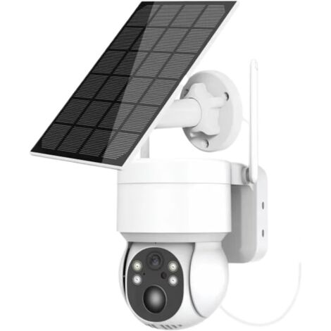 Caméra de sécurité extérieure Caméra Solaire HD sans Fil caméra IP PTZ avec Panneau Solaire et Batterie Rechargeable caméra de sécurité de Surveillance vidéo CCTV 4MP à la Maison, allée, Couloir