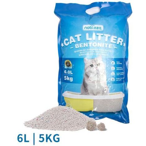 Litière pour chat à la bentonite 5kg Litière fine pour chats Litière pour chat (1/5)